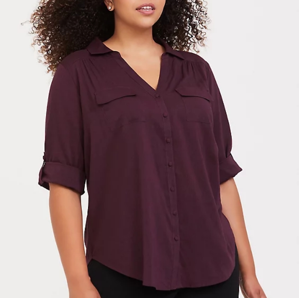 Torrid Blouse Burgundy Size 0X